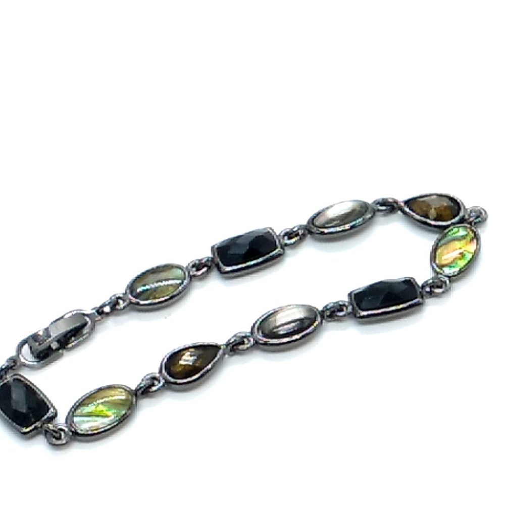 Lia Sophia ROCOCO Bracelet w Abalone & Black Crystals